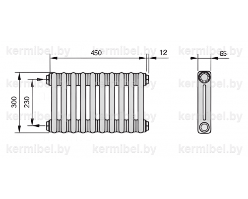 Трубчатый дизайн-радиатор производства ARBONIA (Германия) модель 2030/10/12 с боковой подводкой