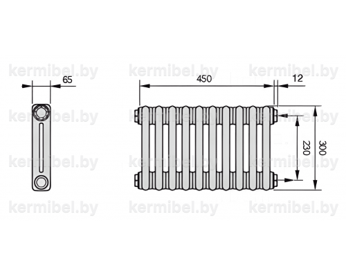 Трубчатый дизайн-радиатор производства ARBONIA (Германия) модель 2030/10/12 с боковой подводкой