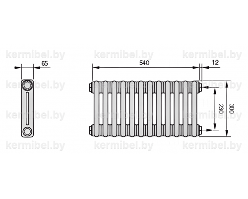 Трубчатый дизайн-радиатор производства ARBONIA (Германия) модель 2030/12/12 с боковой подводкой