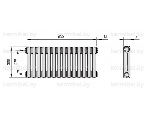 Трубчатый дизайн-радиатор производства ARBONIA (Германия) модель 2030/14/12 с боковой подводкой