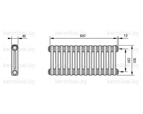 Трубчатый дизайн-радиатор производства ARBONIA (Германия) модель 2030/14/12 с боковой подводкой