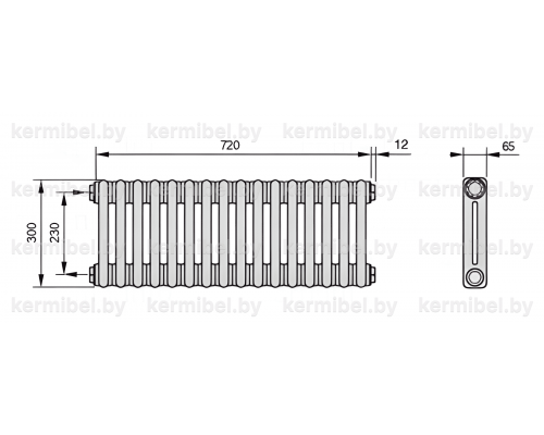Трубчатый дизайн-радиатор производства ARBONIA (Германия) модель 2030/16/12 с боковой подводкой