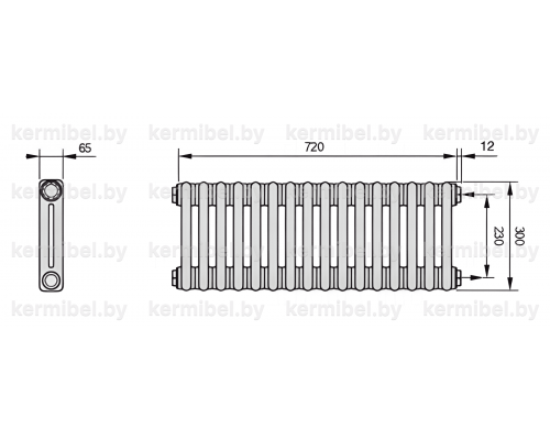 Трубчатый дизайн-радиатор производства ARBONIA (Германия) модель 2030/16/12 с боковой подводкой