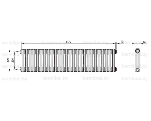 Трубчатый дизайн-радиатор производства ARBONIA (Германия) модель 2030/26/12 с боковой подводкой