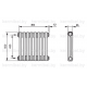 Трубчатый дизайн-радиатор производства ARBONIA (Германия), модель 2050, 8 секций, боковое подключение 12 (слева)/34 (справа)