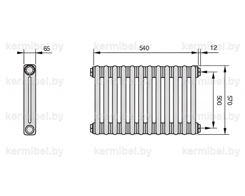 Трубчатый дизайн-радиатор производства ARBONIA (Германия) модель 2057/12/12 с боковой подводкой