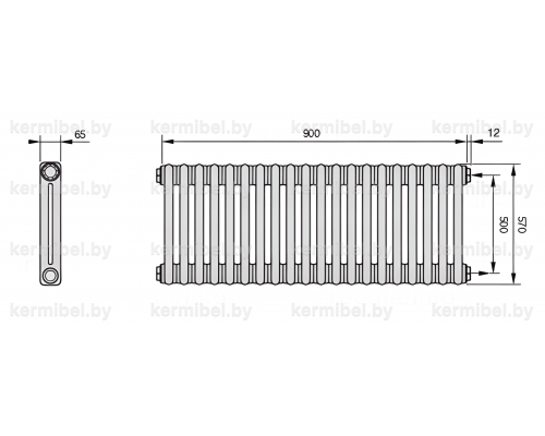 Трубчатый дизайн-радиатор производства ARBONIA (Германия) модель 2057/20/12 с боковой подводкой