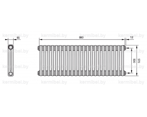 Трубчатый дизайн-радиатор производства ARBONIA (Германия) модель 2057/22/12 с боковой подводкой