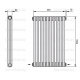 Трубчатый дизайн-радиатор производства ARBONIA (Германия), модель 2150, 10 секций, нижнее разностороннее подключение 24 (слева направо)/42 (справа налево)