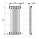 Трубчатый дизайн-радиатор производства ARBONIA (Германия), модель 2150, 6 секций, нижнее разностороннее подключение 24 (слева направо)/42 (справа налево)