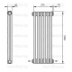 Трубчатый дизайн-радиатор производства ARBONIA (Германия), модель 2150, 6 секций, нижнее разностороннее подключение 24 (слева направо)/42 (справа налево)
