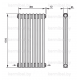 Трубчатый дизайн-радиатор производства ARBONIA (Германия), модель 2150, 8 секций, нижнее разностороннее подключение 24 (слева направо)/42 (справа налево)