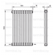 Трубчатый дизайн-радиатор производства ARBONIA (Германия), модель 2150, 9 секций, нижнее разностороннее подключение 24 (слева направо)/42 (справа налево)