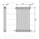 Трубчатый дизайн-радиатор производства ARBONIA (Германия), модель 2150, 9 секций, нижнее разностороннее подключение 24 (слева направо)/42 (справа налево)