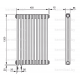 Трубчатый дизайн-радиатор производства ARBONIA (Германия), модель 2150, 10 секций, нижнее подключение 69 (слева)/89 (справа)