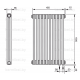 Трубчатый дизайн-радиатор производства ARBONIA (Германия), модель 2150, 10 секций, нижнее подключение 69 (слева)/89 (справа)