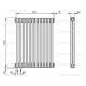 Трубчатый дизайн-радиатор производства ARBONIA (Германия), модель 2150, 12 секций, нижнее подключение 69 (слева)/89 (справа)