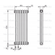 Трубчатый дизайн-радиатор производства ARBONIA (Германия), модель 2150, 6 секций, нижнее подключение 69 (слева)/89 (справа)