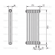 Трубчатый дизайн-радиатор производства ARBONIA (Германия), модель 2150, 6 секций, нижнее подключение 69 (слева)/89 (справа)