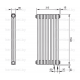 Трубчатый дизайн-радиатор производства ARBONIA (Германия), модель 2150, 7 секций, нижнее подключение 69 (слева)/89 (справа)