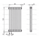 Трубчатый дизайн-радиатор производства ARBONIA (Германия), модель 2150, 8 секций, нижнее подключение 69 (слева)/89 (справа)