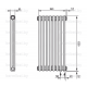 Трубчатый дизайн-радиатор производства ARBONIA (Германия), модель 2150, 8 секций, нижнее подключение 69 (слева)/89 (справа)