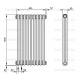 Трубчатый дизайн-радиатор производства ARBONIA (Германия), модель 2150, 9 секций, нижнее подключение 69 (слева)/89 (справа)