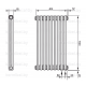 Трубчатый дизайн-радиатор производства ARBONIA (Германия), модель 2150, 9 секций, нижнее подключение 69 (слева)/89 (справа)