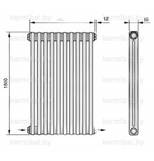Трубчатый дизайн-радиатор производства ARBONIA (Германия) модель 2180/10/42 с нижней разносторонней подводкой
