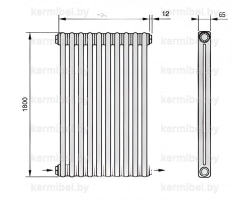 Трубчатый дизайн-радиатор производства ARBONIA (Германия) модель 2180/10/42 с нижней разносторонней подводкой