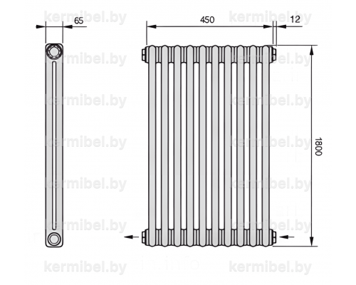 Трубчатый дизайн-радиатор производства ARBONIA (Германия) модель 2180/10/42 с нижней разносторонней подводкой