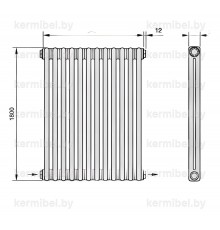 Трубчатый дизайн-радиатор производства ARBONIA (Германия) модель 2180/12/42 с нижней разносторонней подводкой