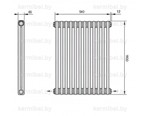 Трубчатый дизайн-радиатор производства ARBONIA (Германия) модель 2180/12/42 с нижней разносторонней подводкой