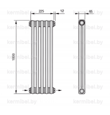 Трубчатый дизайн-радиатор производства ARBONIA (Германия) модель 2180/5/42 с нижней разносторонней подводкой