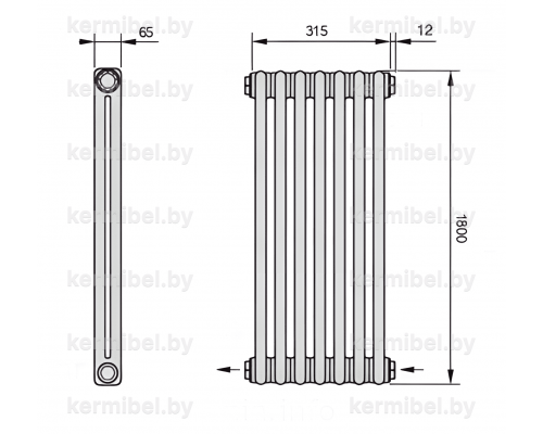 Трубчатый дизайн-радиатор производства ARBONIA (Германия) модель 2180/7/42 с нижней разносторонней подводкой