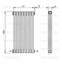 Трубчатый дизайн-радиатор производства ARBONIA (Германия) модель 2180/8/42 с нижней разносторонней подводкой