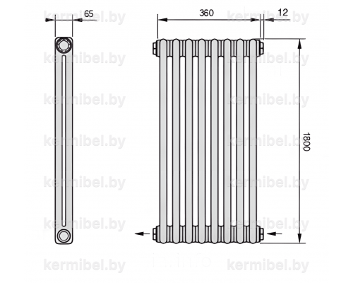 Трубчатый дизайн-радиатор производства ARBONIA (Германия) модель 2180/8/42 с нижней разносторонней подводкой