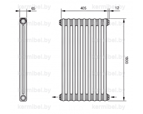 Трубчатый дизайн-радиатор производства ARBONIA (Германия) модель 2180/9/42 с нижней разносторонней подводкой