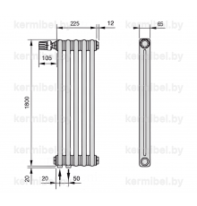 Трубчатый дизайн-радиатор производства ARBONIA (Германия) модель 2180/5/69 с нижней подводкой