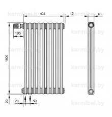 Трубчатый дизайн-радиатор производства ARBONIA (Германия) модель 2180/9/69 с нижней подводкой