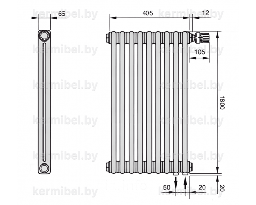 Трубчатый дизайн-радиатор производства ARBONIA (Германия) модель 2180/9/69 с нижней подводкой