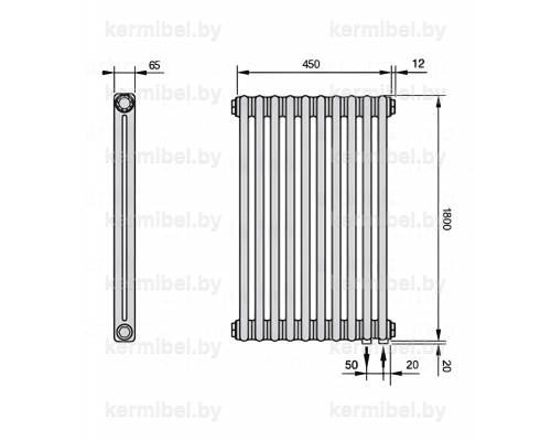 Трубчатый дизайн-радиатор производства ARBONIA (Германия) модель 2180/10/69 с нижней подводкой