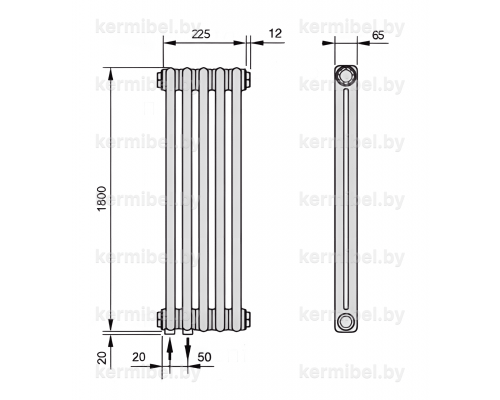 Трубчатый дизайн-радиатор производства ARBONIA (Германия) модель 2180/5/69 с нижней подводкой
