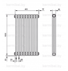 Трубчатый дизайн-радиатор производства ARBONIA (Германия) модель 2180/9/69 с нижней подводкой