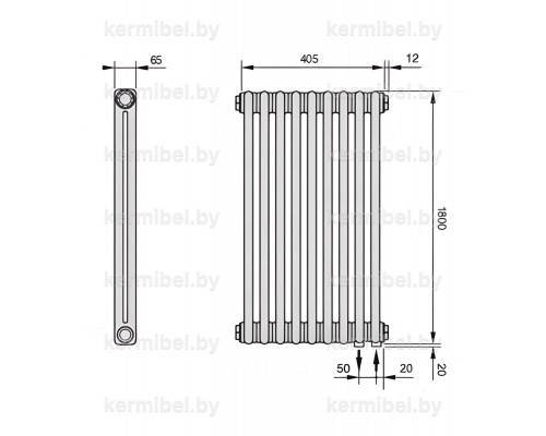 Трубчатый дизайн-радиатор производства ARBONIA (Германия) модель 2180/9/69 с нижней подводкой