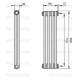 Трубчатый дизайн-радиатор производства ARBONIA (Германия), модель 2180, 4 секции, боковое подключение 12 (слева)/34 (справа)