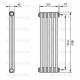 Трубчатый дизайн-радиатор производства ARBONIA (Германия), модель 2180, 5 секций, боковое подключение 12 (слева)/34 (справа)