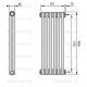 Трубчатый дизайн-радиатор производства ARBONIA (Германия), модель 2180, 6 секций, боковое подключение 12 (слева)/34 (справа)