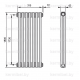 Трубчатый дизайн-радиатор производства ARBONIA (Германия), модель 2180, 7 секций, боковое подключение 12 (слева)/34 (справа)