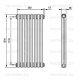 Трубчатый дизайн-радиатор производства ARBONIA (Германия), модель 2180, 8 секций, боковое подключение 12 (слева)/34 (справа)